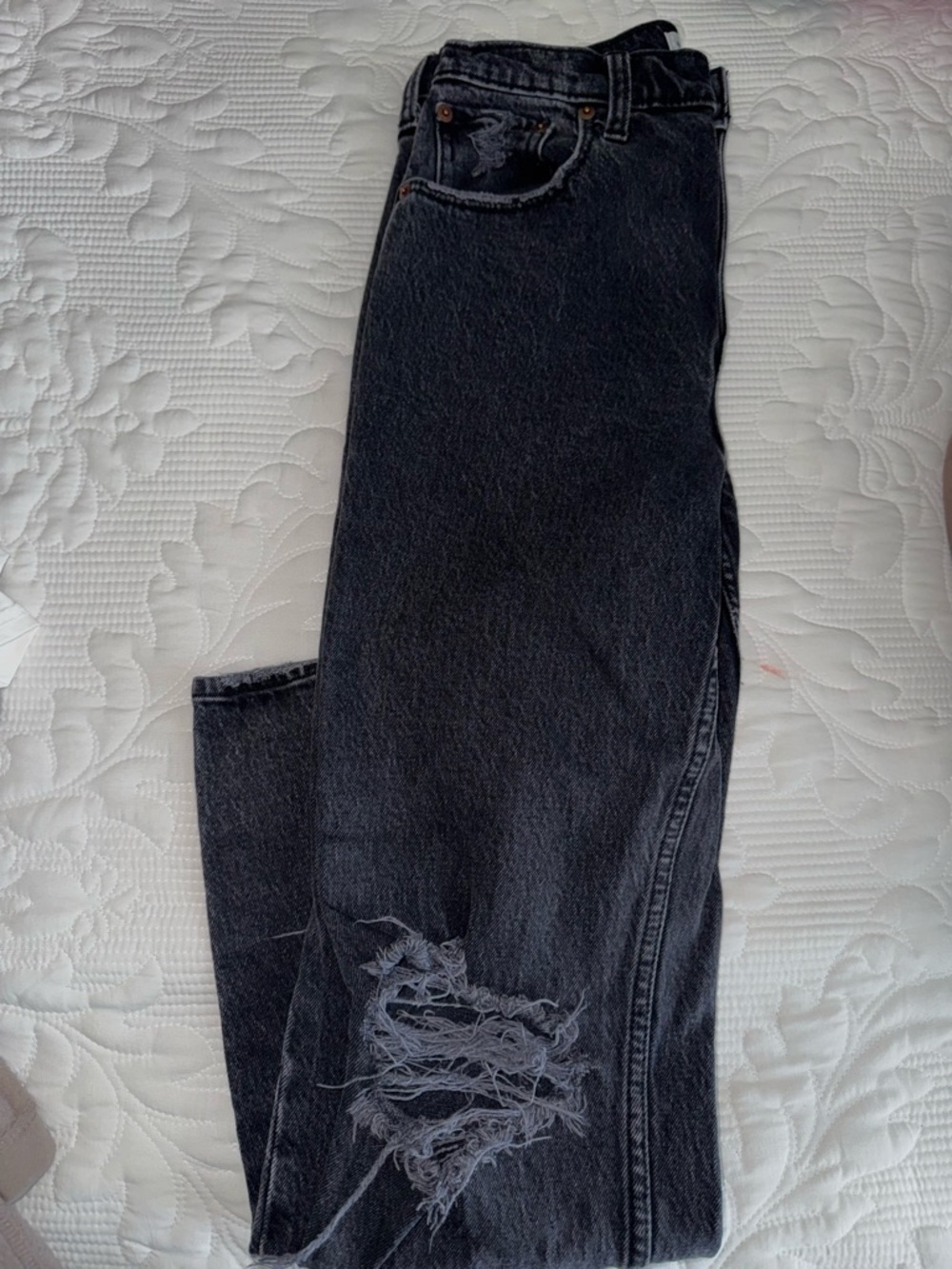 Abercrombie & Fitch Washed Black Straight Jeans
